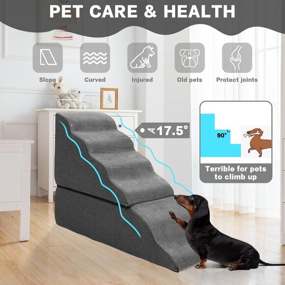 Dog Stairs for High Bed 30" H, 6-Step - Picture 4 of 7